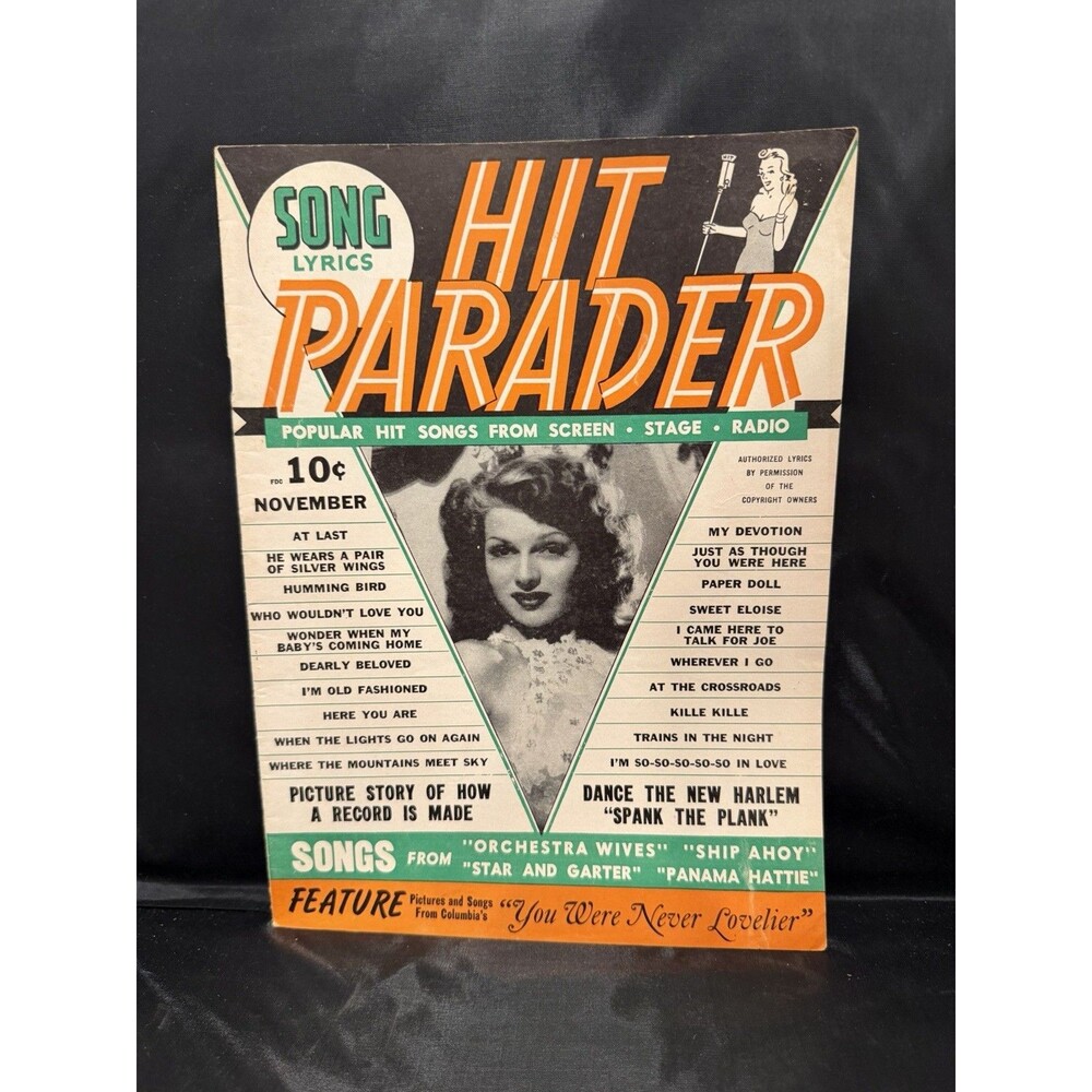 Hit Parader Song Lyric Magazine 1940s Rita Hayworth Cover